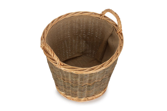 SMALL UNPEELED WILLOW LOG BASKET with LINING