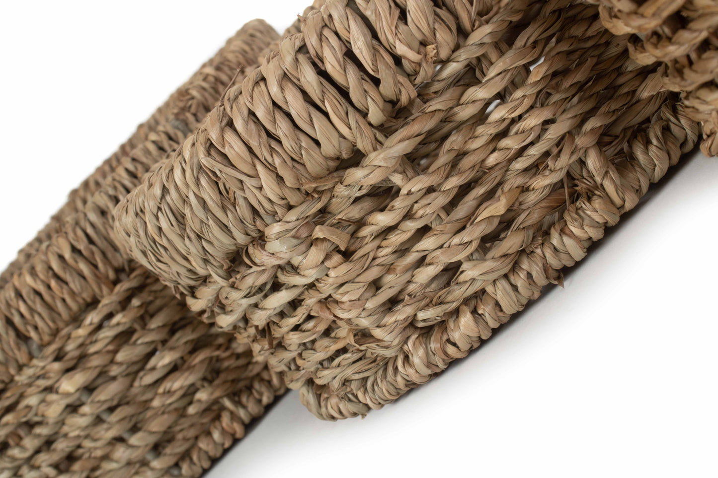 ROUND SEAGRASS SMALL TRAY SET 3