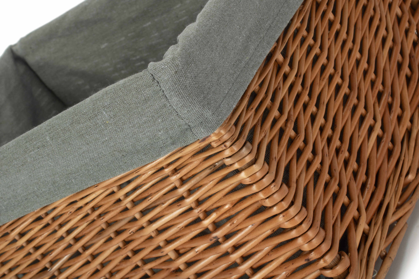 EXTRA LARGE DOUBLE STEAMED STORAGE BASKET with GREY SAGE LINING