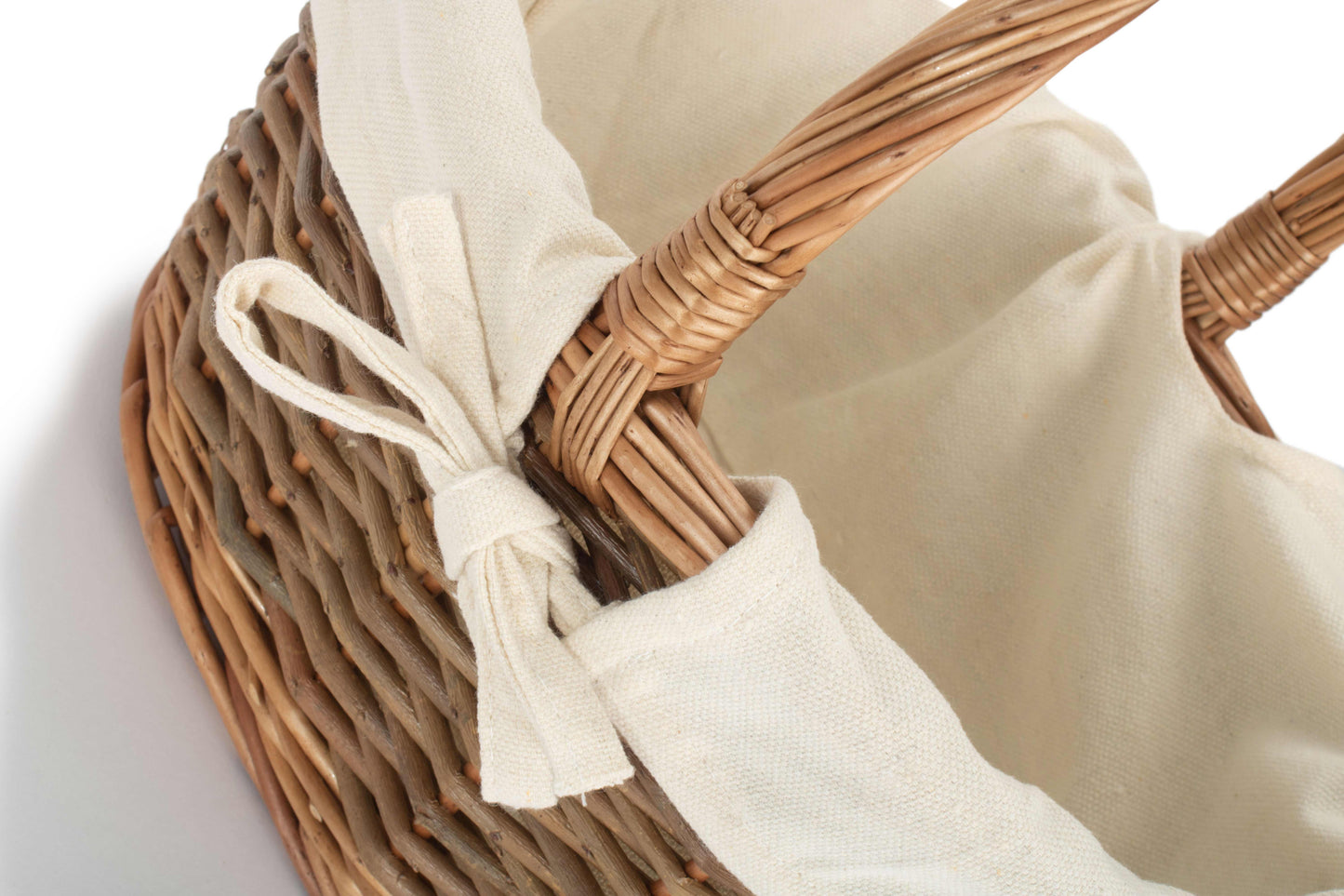SIZE 1 OVAL UNPLEELED WILLOW SHOPPER with WHITE LINING