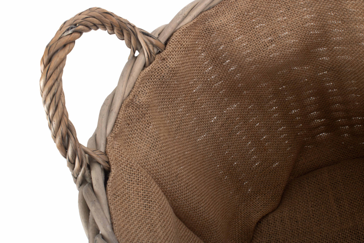 MEDIUM ROUND STRAIGHT-SIDED WICKER LOG / STORAGE BASKET