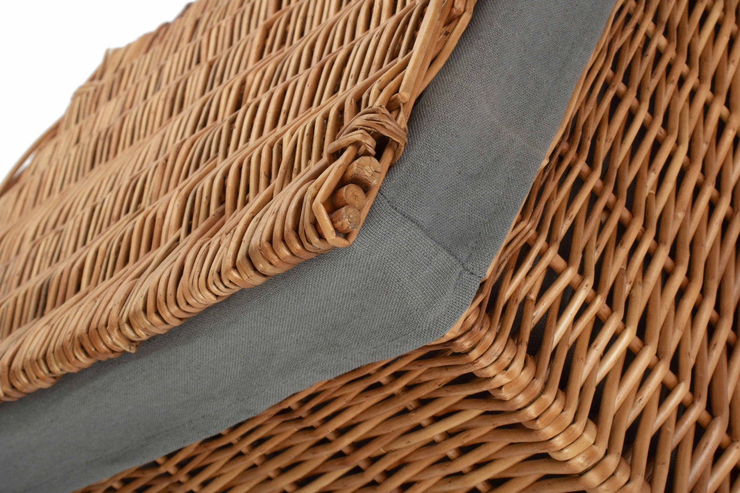EXTRA LARGE DOUBLE STEAMED STORAGE HAMPER with GREY SAGE LINING