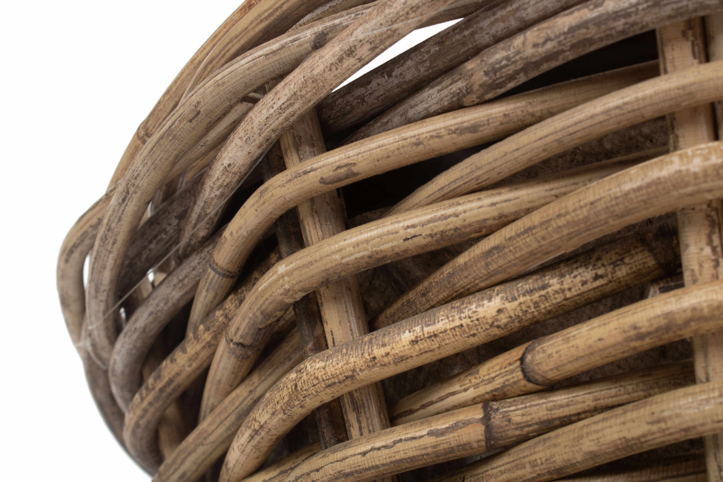 SMALL TAPERED RATTAN ROUND PLANTER with PLASTIC LINING