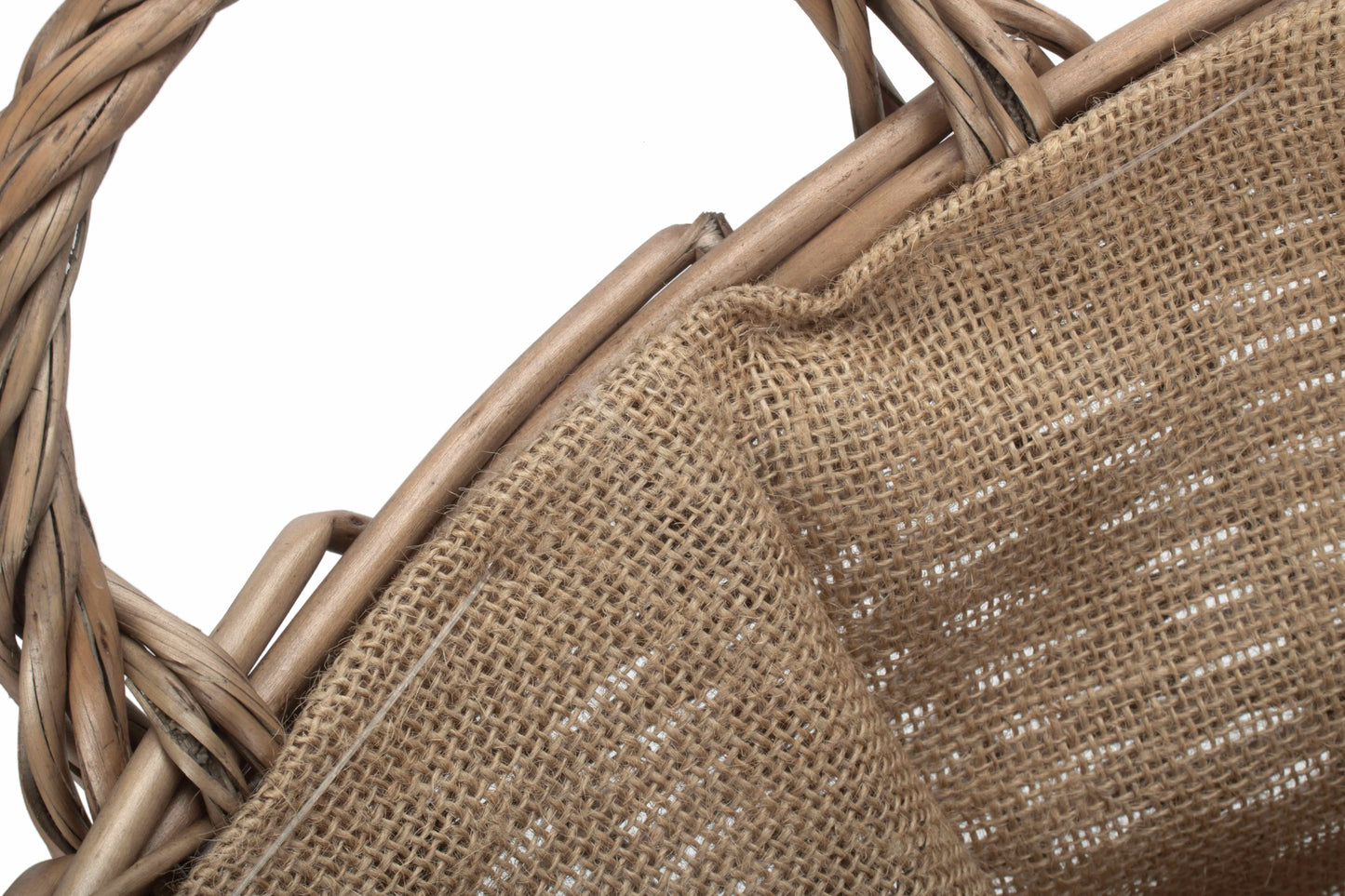 EXTRA LARGE CHESTNUT ROUND LINED LOG BASKET