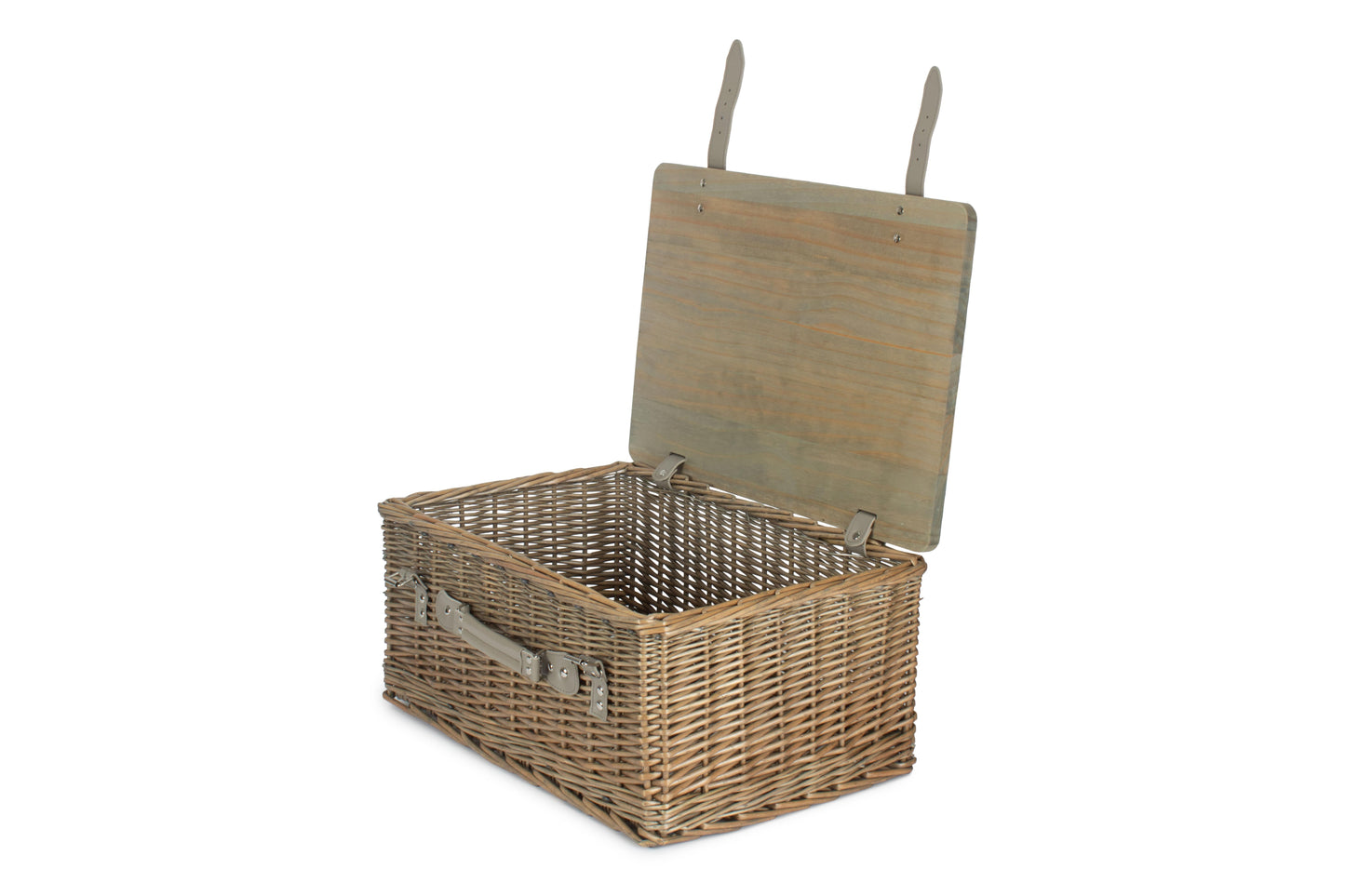 20" ANTIQUE WASH HAMPER with WOODEN LID