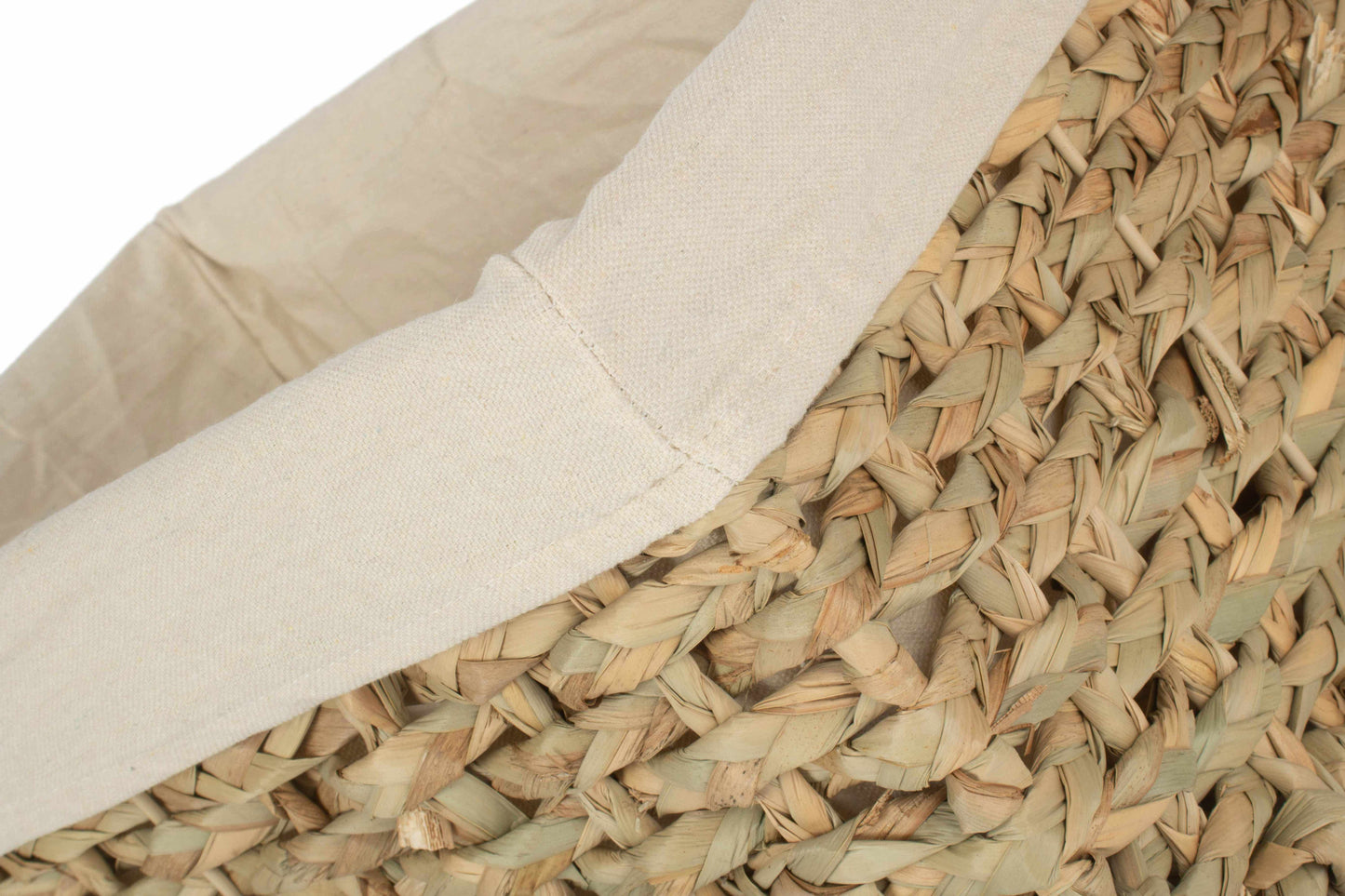 EXTRA LARGE THATCH GRASS STORAGE BASKET with WHITE LINING