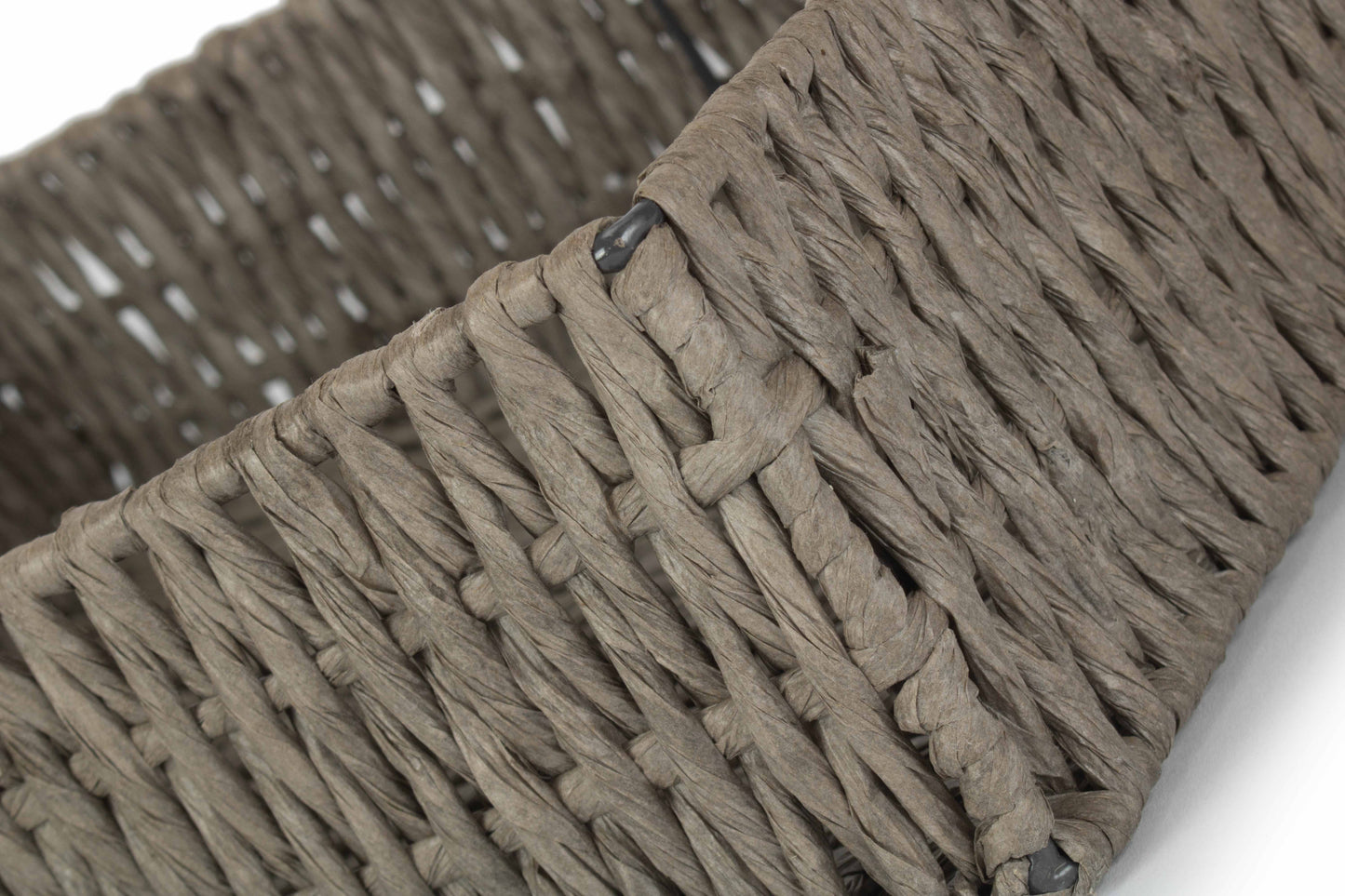 EXTRA LARGE RECTANGULAR STRAIGHT-SIDED GREY PAPER ROPE TRAY