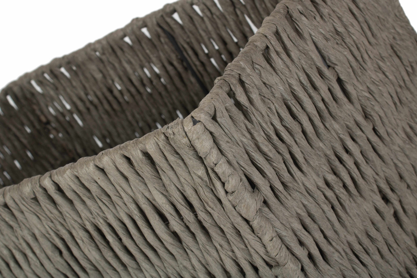 MEDIUM GREY PAPER ROPE STORAGE BASKET