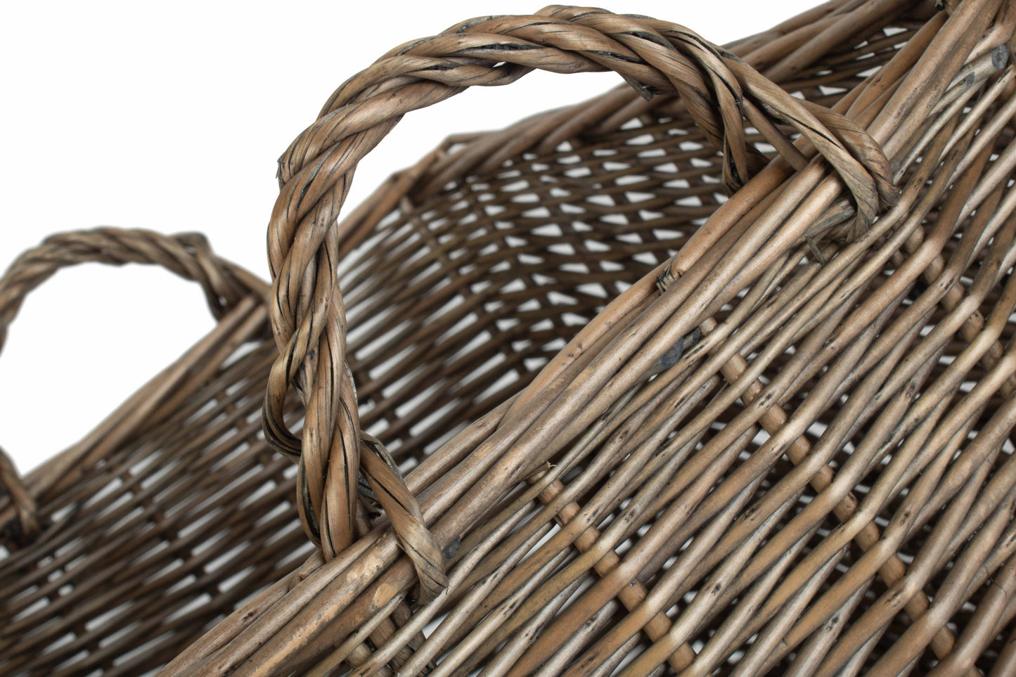 MEDIUM RECTANGULAR WICKER LOG / STORAGE BASKET - UNLINED