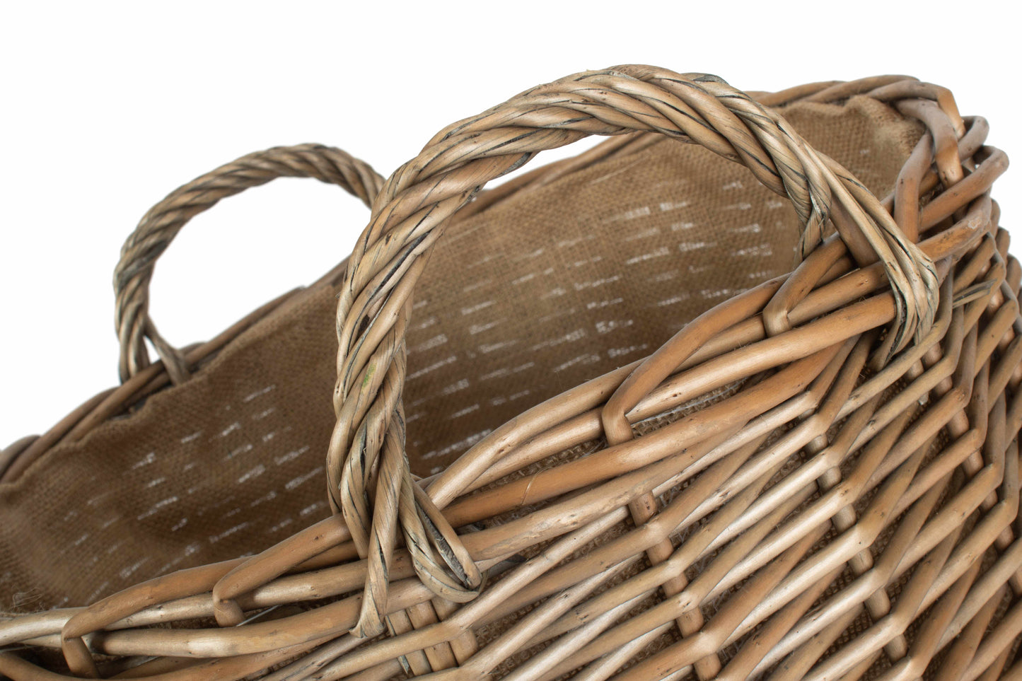 LARGE ROUND STRAIGHT-SIDED WICKER LOG / STORAGE BASKET