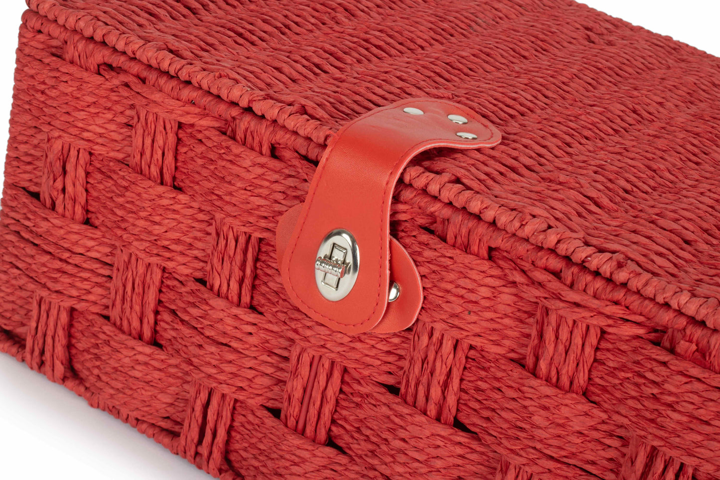 LARGE RED PAPER ROPE HAMPER