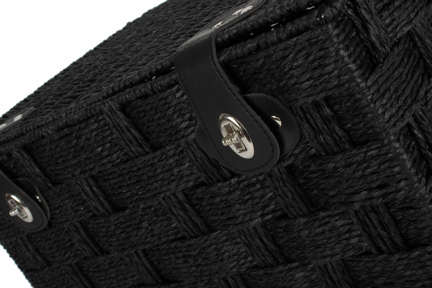 EXTRA LARGE BLACK PAPER ROPE HAMPER