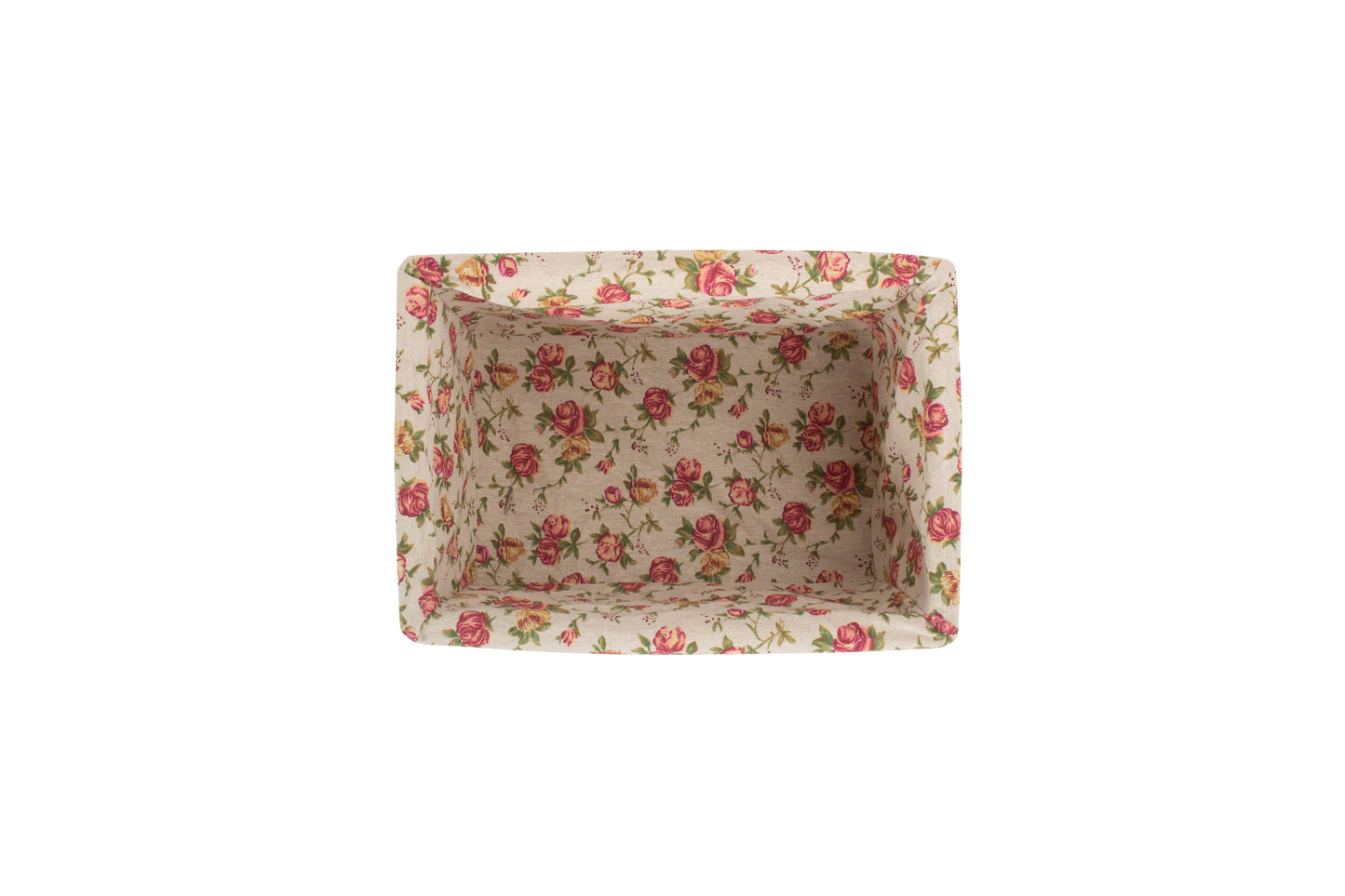MEDIUM DOUBLE STEAMED STORAGE BASKETS with GARDEN ROSE LINING