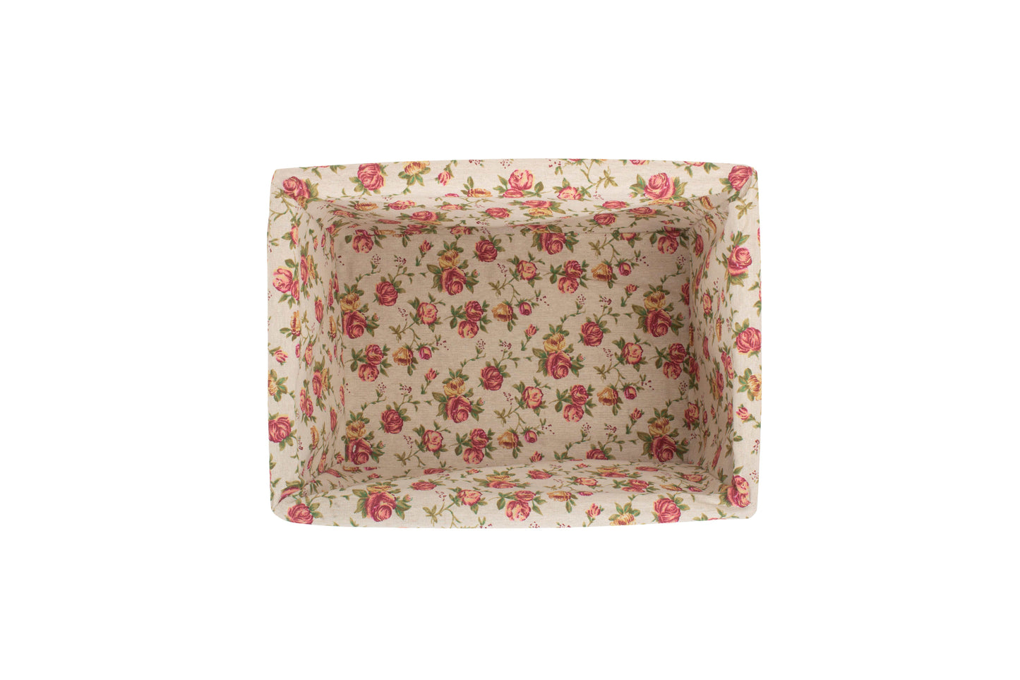 LARGE DOUBLE STEAMED STORAGE BASKETS with GARDEN ROSE LINING