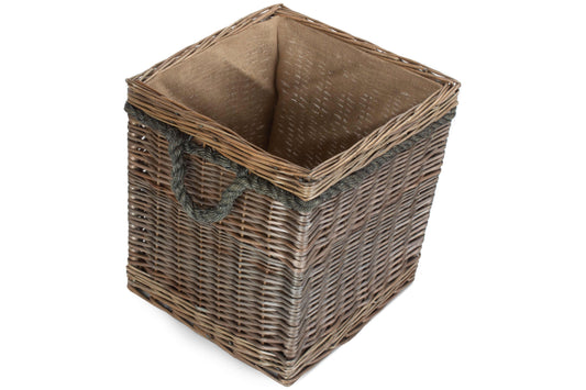 SQUARE ROPE HANDLED STORAGE BASKET