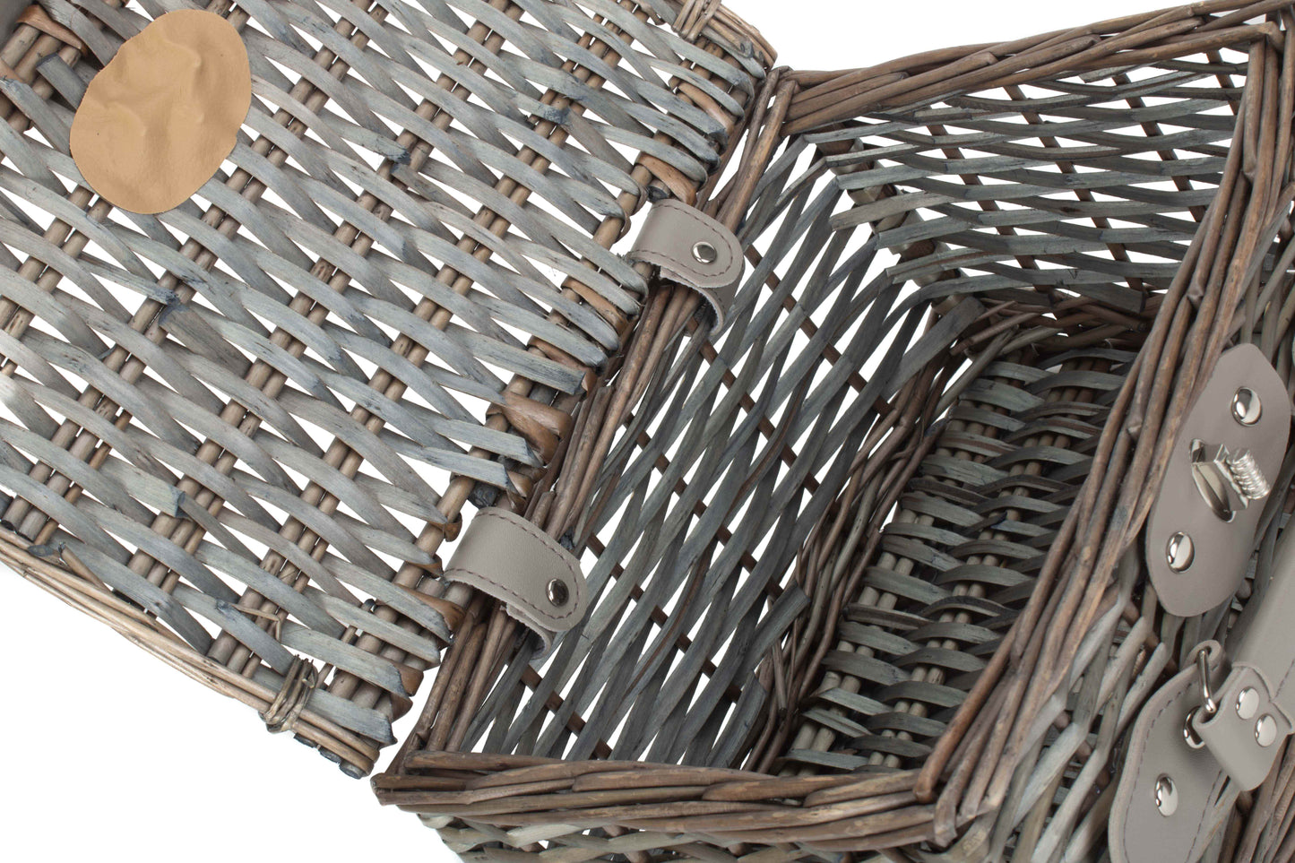 SMALL ANTIQUE WASH SPLIT WILLOW CHEST HAMPER