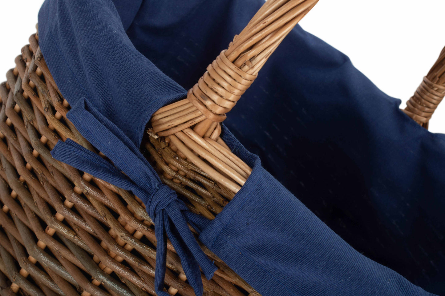 COUNTRY OVAL SHOPPER with NAVY BLUE LINING