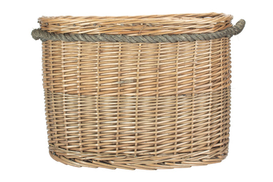 MEDIUM OVAL ROPE HANDLED LOG BASKET