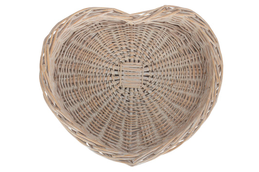 LARGE WHITE WASH HEART SHAPED TRAY