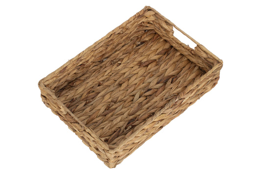 SMALL SHALLOW RECTANGULAR WATER HYACINTH STORAGE BASKET