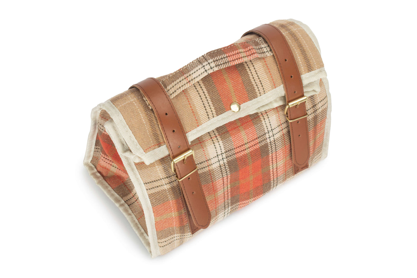AUTUMN RED TARTAN COOLER POUCH BAG