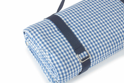 BLUE & WHITE GINGHAM PICNIC BLANKET