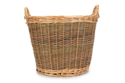 UNPEELED WILLOW LOG BASKET with LINING