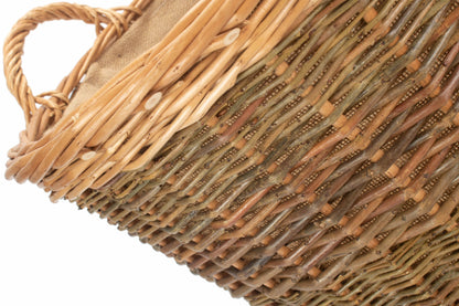 UNPEELED WILLOW LOG BASKET with LINING