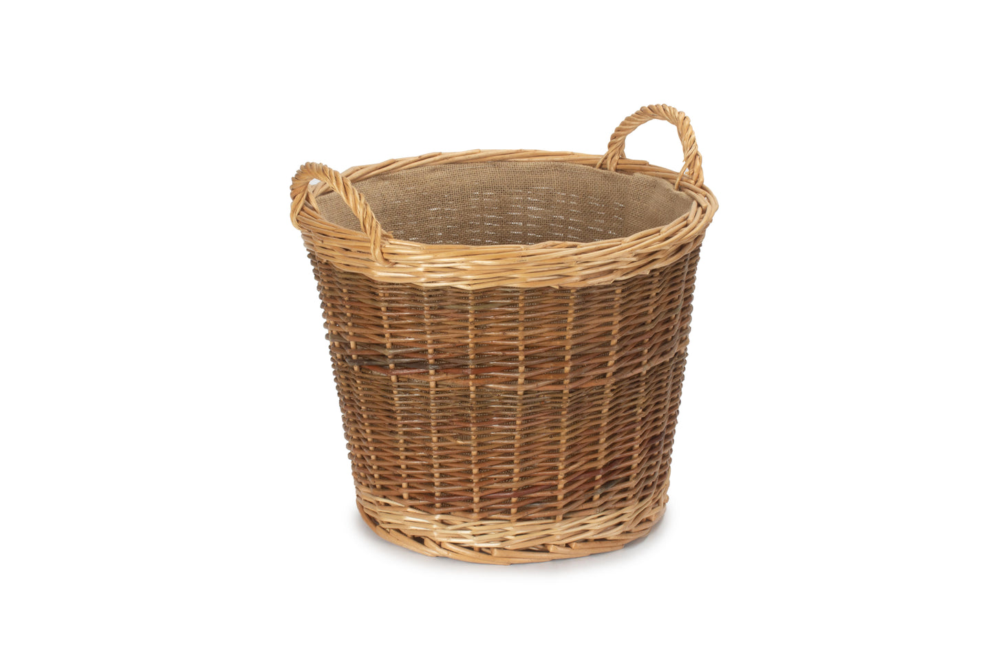 MEDIUM UNPEELED WILLOW LOG BASKET with LINING