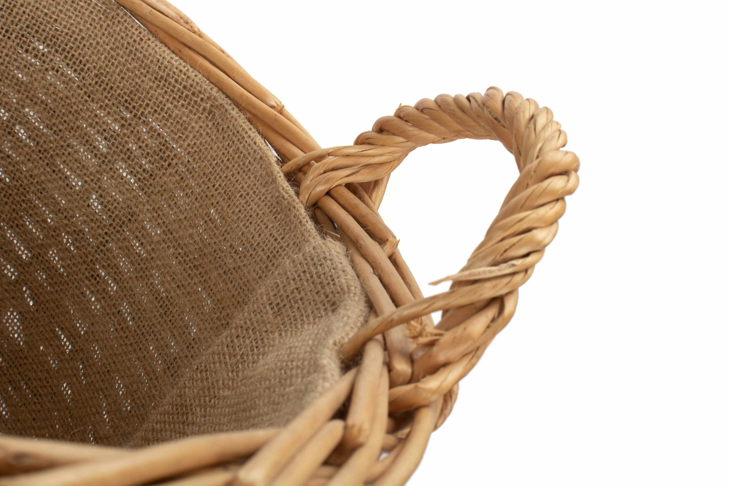 MEDIUM UNPEELED WILLOW LOG BASKET with LINING