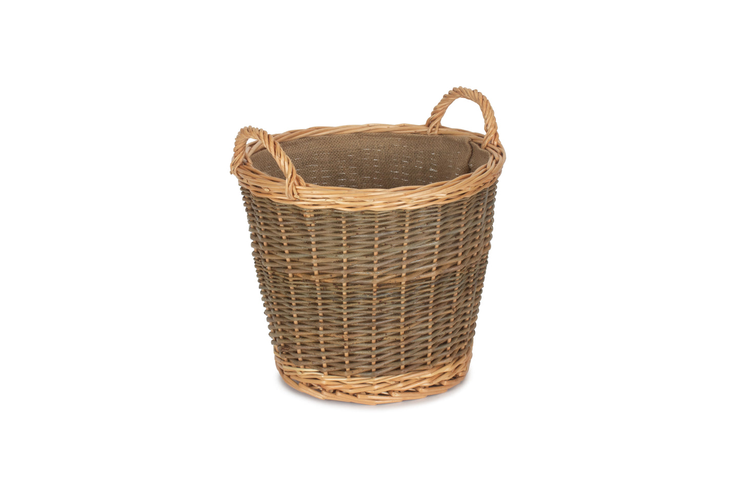 SMALL UNPEELED WILLOW LOG BASKET with LINING