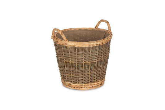 SMALL UNPEELED WILLOW LOG BASKET with LINING