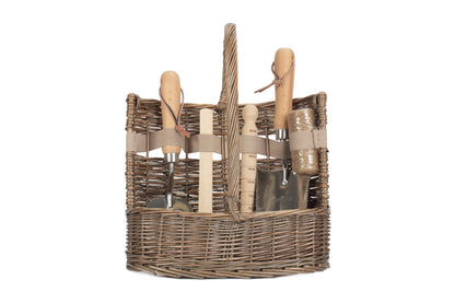 SMALL ANTIQUE WASH DELUXE GARDEN TOOL BASKET