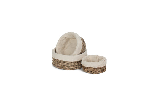 LINED ROUND SEAGRASS SMALL TRAY