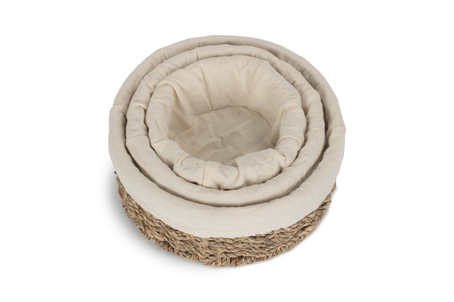 LINED ROUND SEAGRASS SMALL TRAY