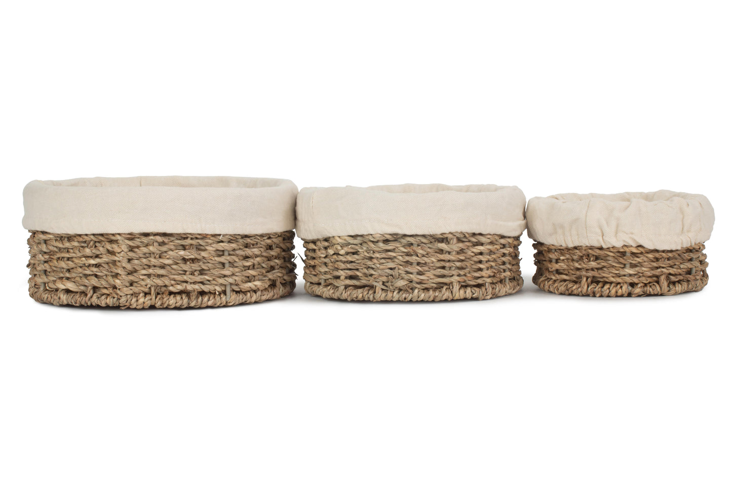 LINED ROUND SEAGRASS SMALL TRAY