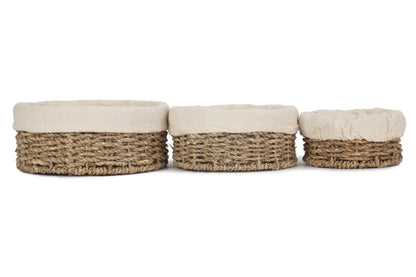 LINED ROUND SEAGRASS SMALL TRAY