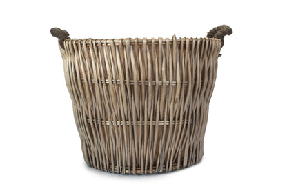 ROUND GREY LOG BASKET