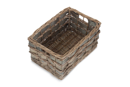 MEDIUM GREY SCANDI STORAGE BASKET - UNLINED