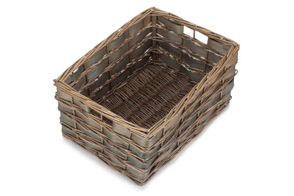 LARGE GREY SCANDI STORAGE BASKET - UNLINED