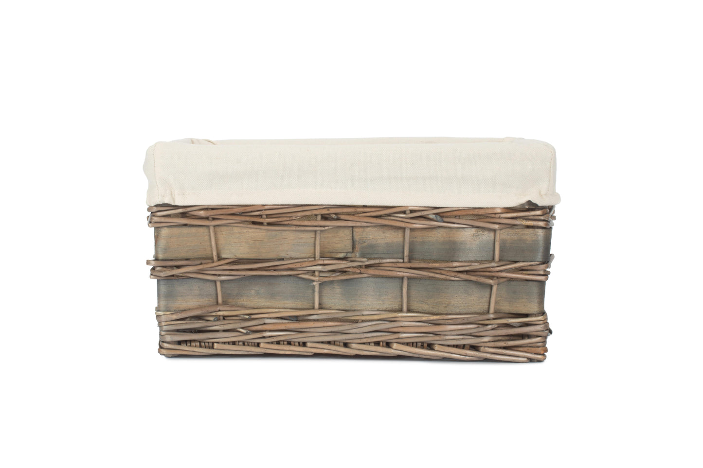 MEDIUM GREY SCANDI STORAGE BASKET with WHITE LINING