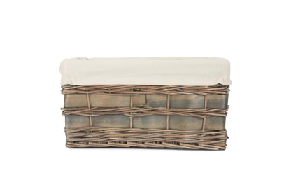 MEDIUM GREY SCANDI STORAGE BASKET with WHITE LINING