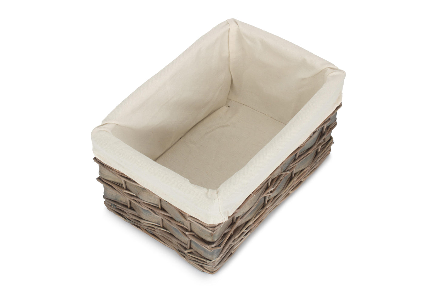 MEDIUM GREY SCANDI STORAGE BASKET with WHITE LINING