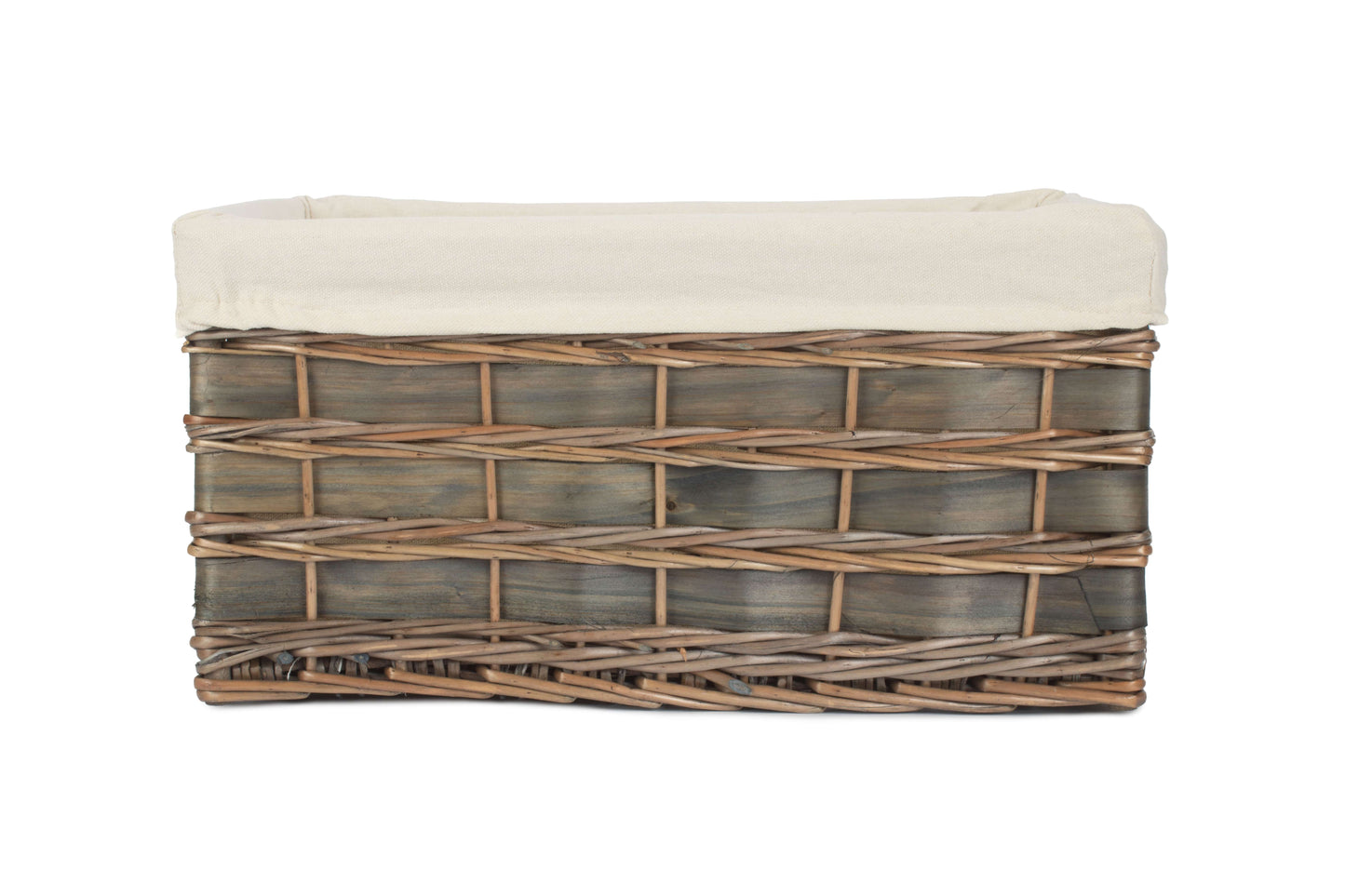 EXTRA LARGE GREY SCANDI STORAGE BASKET with WHITE LINING