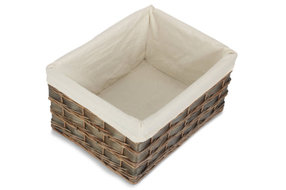 EXTRA LARGE GREY SCANDI STORAGE BASKET with WHITE LINING
