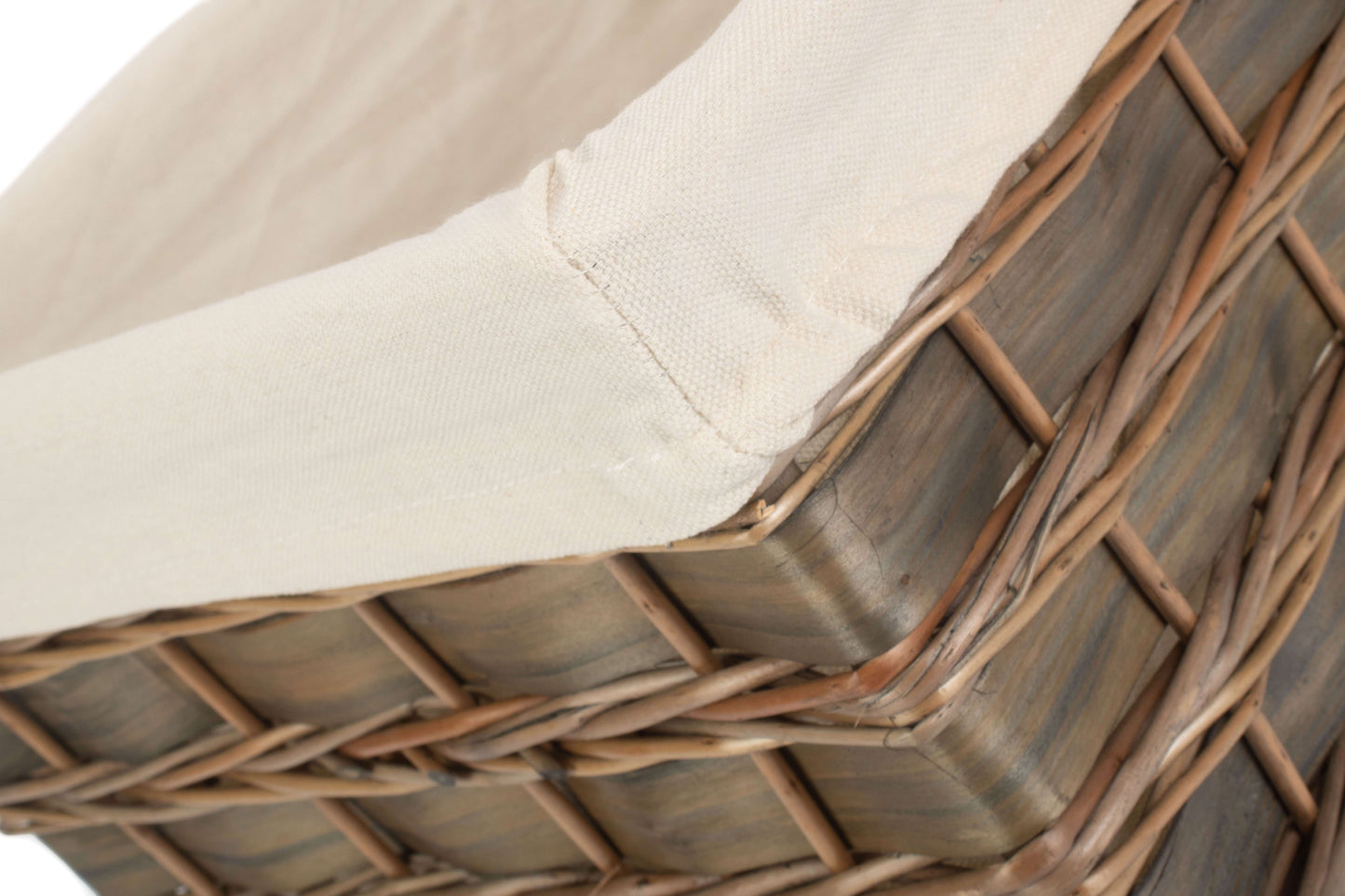EXTRA LARGE GREY SCANDI STORAGE BASKET with WHITE LINING