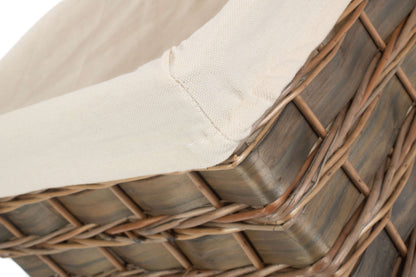 EXTRA LARGE GREY SCANDI STORAGE BASKET with WHITE LINING
