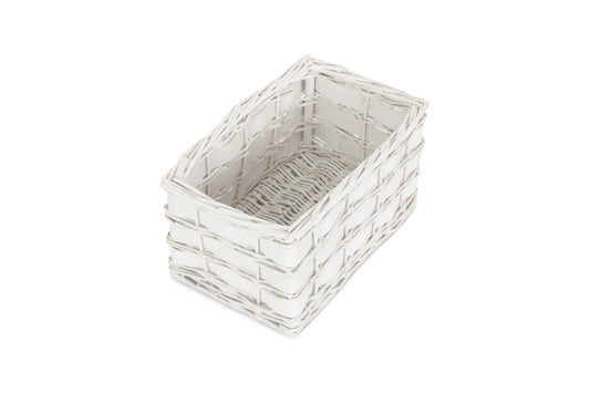 SMALL WHITE SCANDI STORAGE BASKET - UNLINED