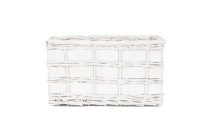 SMALL WHITE SCANDI STORAGE BASKET - UNLINED
