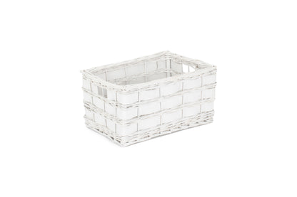 MEDIUM WHITE SCANDI STORAGE BASKET - UNLINED